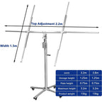 Plasterboard Lifter Drywall Lift Plaster Board Panel Hoist Jack Tool with Lockable Universal Wheels, Strong Load-bearing Capacity, Metal Material, Ceiling Drilling,3.2m