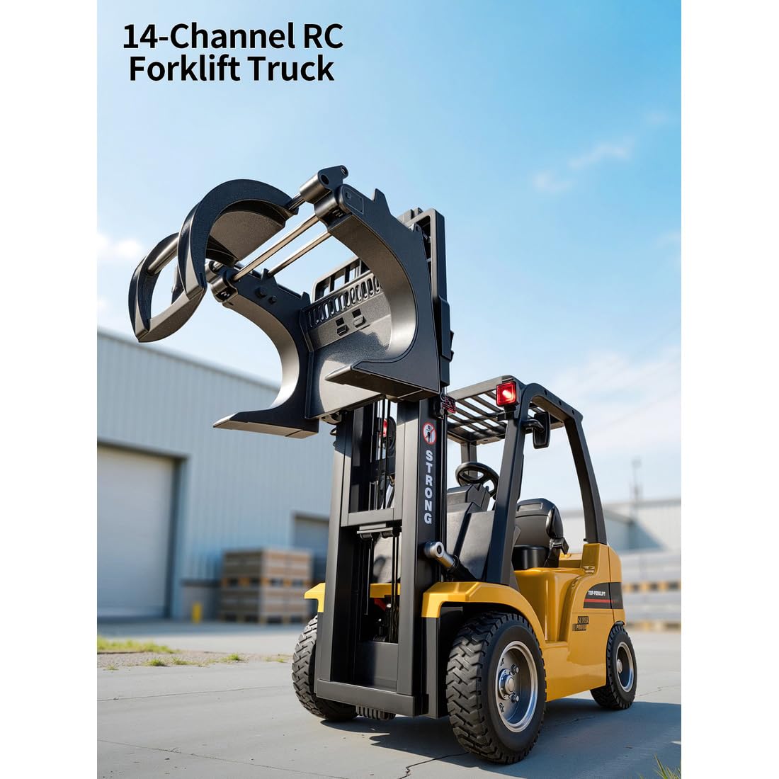 1577 1/10 RC Forklift, 2.4G Alloy Construction Forklift with Trailer