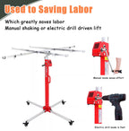Drywall Lift Red Drywall Rolling Lifter Panel, 10/11.5/13/14.7/16.4 Ft Sheetrock Lifting Tools, Adjustable Ceiling Board Hoist Commercial, for Workshop Garage(3.0 m(10ft))