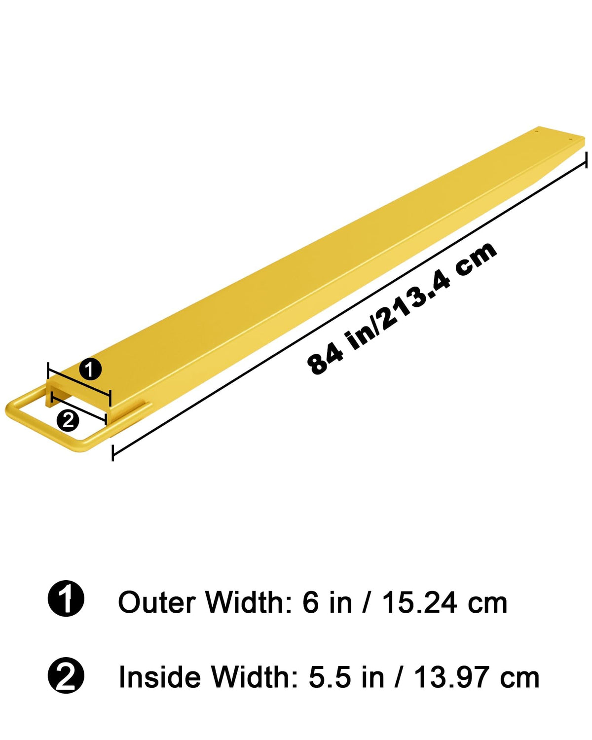 CABIHOME Heavy Duty Steel Forklift Pallet Fork Extensions – 60" and 84" Lengths Available, 5.5" Wide, High Load Capacity, 1 Pair, Reliable Material Handling Attachments