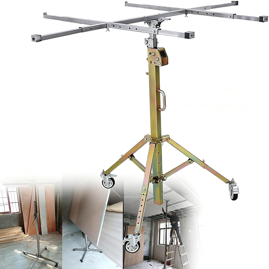 Drywall Lift, Plasterboard Hoist, 4" Lockable Casters, Construction Build (3.5m)