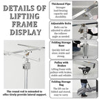 Adjustable Drywall Jack Lift for Ceiling, Stainless Steel Panel Rolling Hoist, Foldable Sheetrock Lifter for Home Improvement