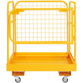 Foldable Forklift Safety Cage, 36"X36" Forklift Man Basket for 2 People, Heavy Duty Forklifts Cage 1200 LBS Capacity for Aerial Work, Lockable Swivel Wheels, Drain Hole & Device Chain