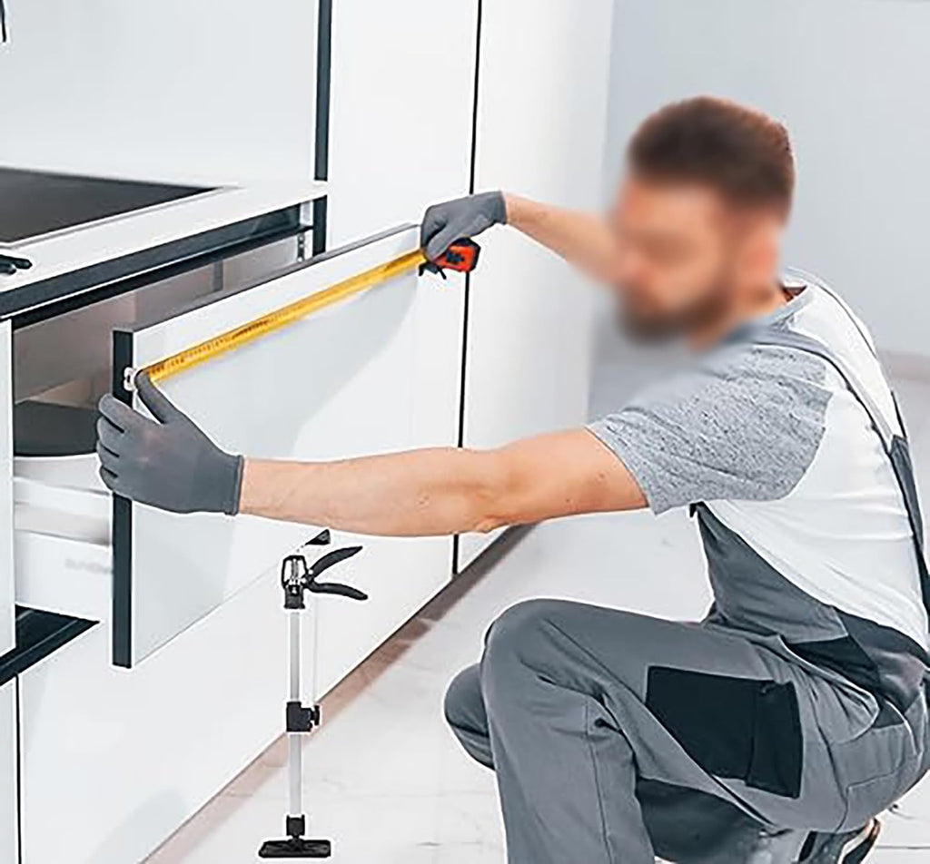 Vibeo Adjustable Stainless Steel Jack Rod, Hand Lifting Jack Tool for Installing Cabinets, Telescoping Lift Support Pole for Sink Door Frame(4pcs,47cm-109cm(18 1/2"-43"))