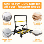 Upgrade Heavy Duty Folding Drywall Cart, 2000 lbs Load Capacity Drywall Dolly with 360 Swivel Wheels, Collapsible Panel Truck and Sheetrock Moving Cart for Jobsite, Garage, Plywood