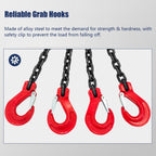 Lifting Chain with 4400lbs Load Capacity, Durable 4-Hook Design for Balanced Lifting, Ideal for Cranes and Heavy Load Handling