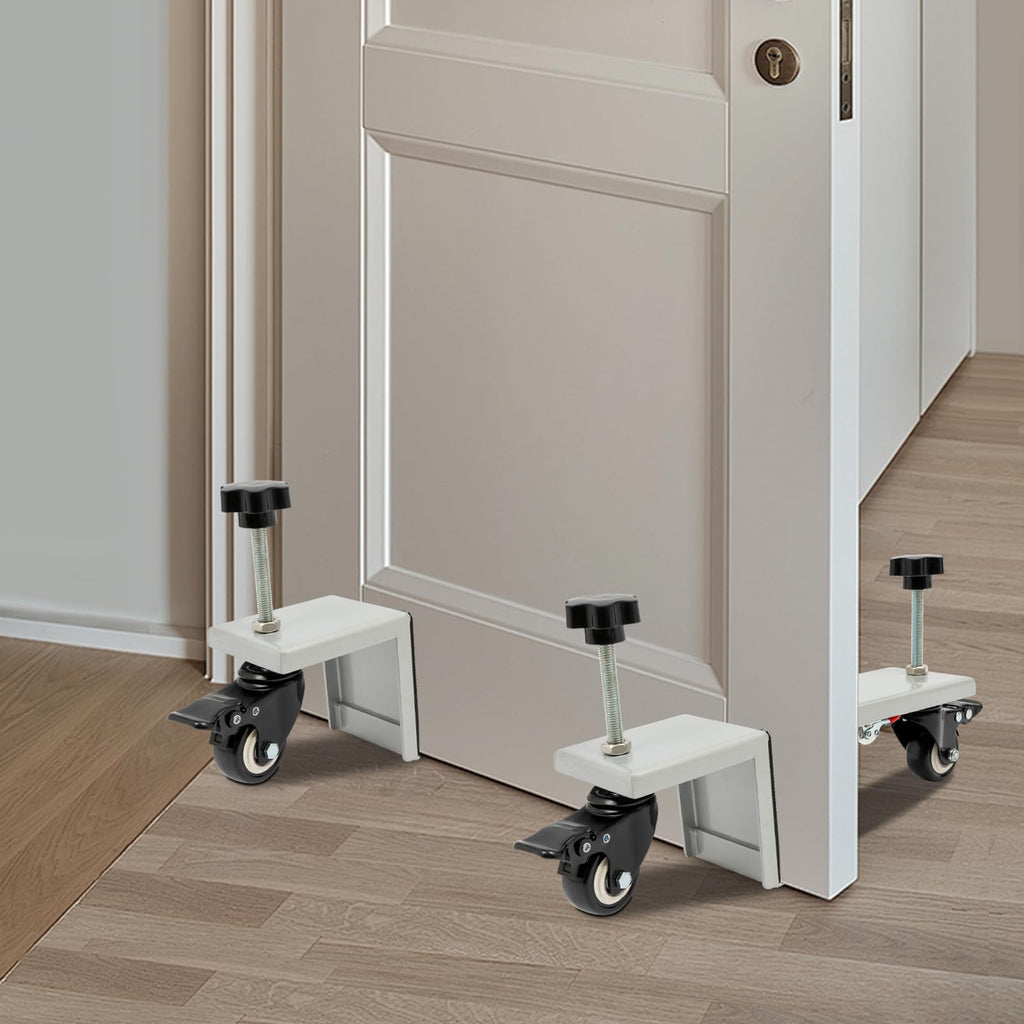 Door Installation Kit for 1.375-1.75 Inch Doors, 1000 lbs Capacity, 4 Positioning Clamps, Silver, Heavy Duty Moving and Mounting Tool for Contractors & DIY Homeowners