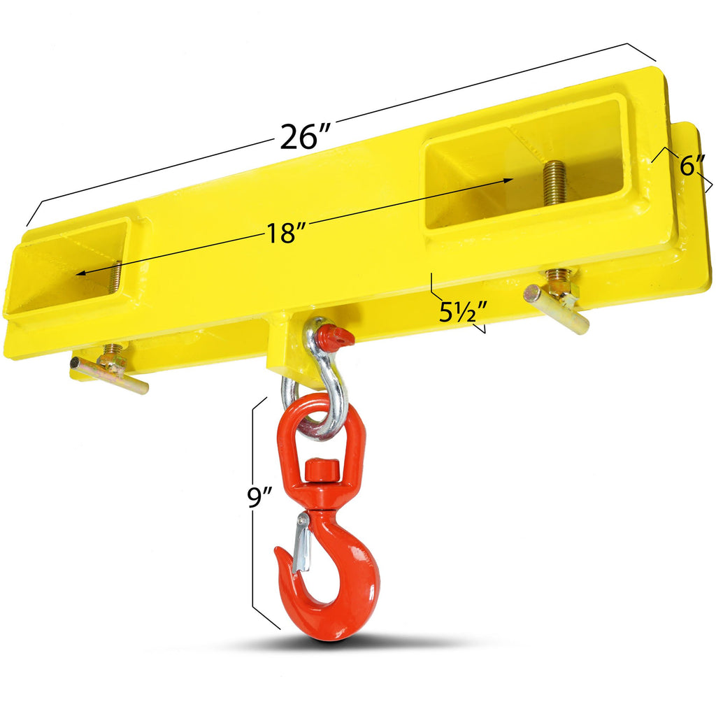 Titan Attachments Forklift Lifting Hoist 4000 lb. Capacity Single Hook HD