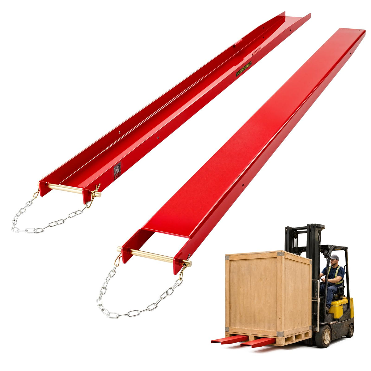 VEVOR Forklift Extensions 96 x 5.5 in, 5500 lbs Load Capacity & Bottom Lock
