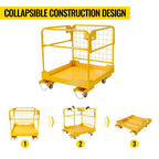 Forklift Safety cage 36x36 inches forklifts Work Platform 1200lbs Capacity with 4 Universal Wheels,Heavy Duty Steel Forklift Basket Man Platform(Upgraded Version)