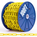 100FT Yellow Safety Chain, G30 Low Carbon Steel 3/16" Safety Chain on Reel