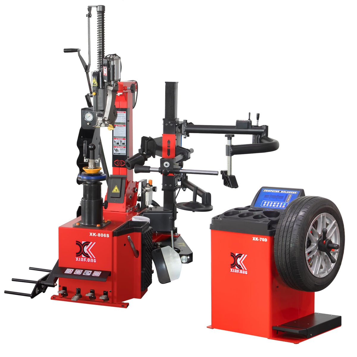 XK Tire Changer and Wheel Balancer Combo Rim Clamp 28 in, 110V,806A-70D