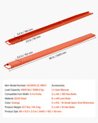 VEVOR Forklift Extensions 96 x 5.5 in, Upgrade Retaining Loop & Bottom Lock