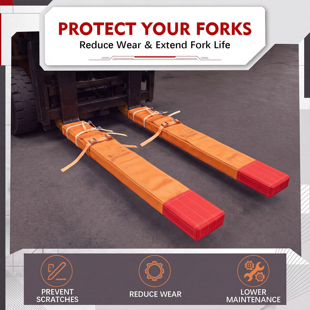 SATINIOR 2 Pack Forklift Fork Cover, with Rubber Lining and Buckle