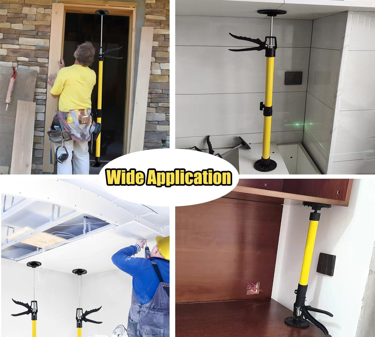 Vibeo Adjustable Support Pole Install Cabinets Tools with Bag, 3rd Hand Support Pole for Door Frame Cabinet Plasterboard, Drywall Lift Jack(2pcs,Large)