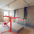 Plasterboard Lifter Height Adjustable Good Load-bearing with Castors Detachable Multi-Function Drywall Lift Plasterboard Panel Rolling Lifter Gadget (Metal)