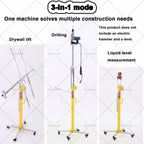 Drywall Lift Panel Manual and Electric Dual Purpose, 3 in 1 Drywall Lift Stable Lifting and Lowering Lift for Ceiling and Walls Tools Sheetrock Lifter Tool with 4 Lockable Wheels 4M(13.1ft)