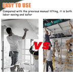 Heavy Duty Drywall Panel Hoist Tools with Casters, Drywall Lift 12 Ft Board Lifting Assist for Ceiling, Portable Plaster Lift Jack Carrier, Sheet Crane Bracket