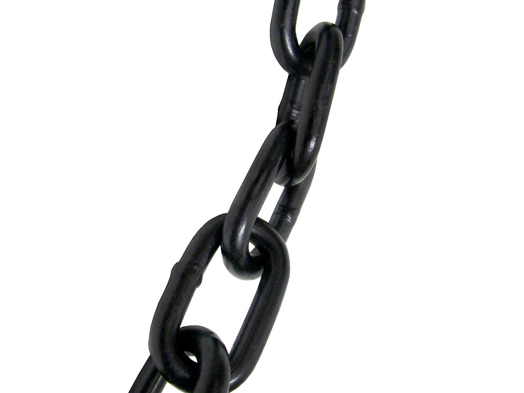 Black Powder Coated Chain 5/16" x 50 FT Bulk Cut | Swing Set Safety Barrier Gate | Industrial Grade Proof Coil G30 | Max Capacity 6,800 lbs (G3312PCBX50FT)