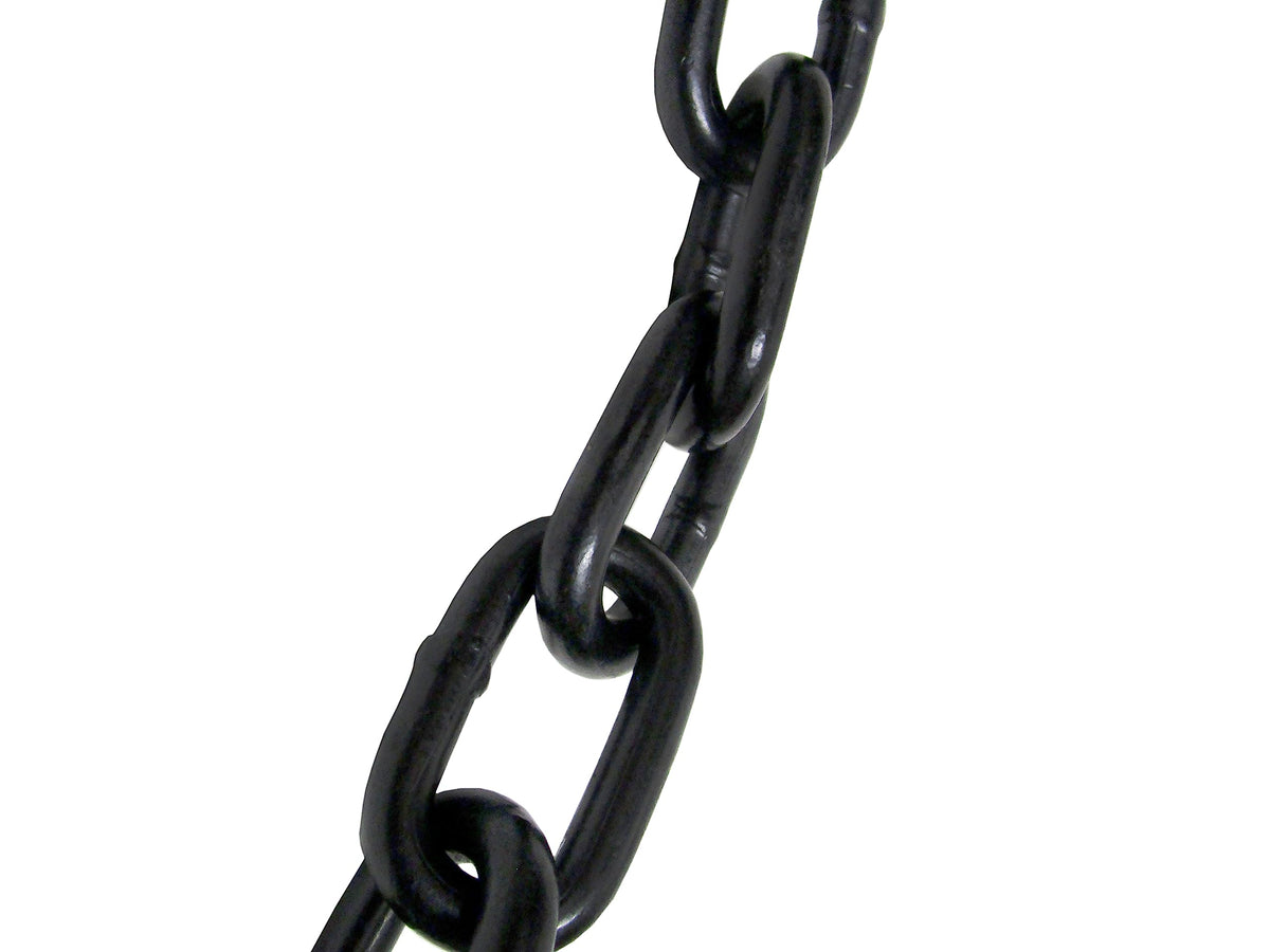 Black Powder Coated Chain 5/16" x 50 FT Bulk Cut | Swing Set Safety Barrier Gate | Industrial Grade Proof Coil G30 | Max Capacity 6,800 lbs (G3312PCBX50FT)