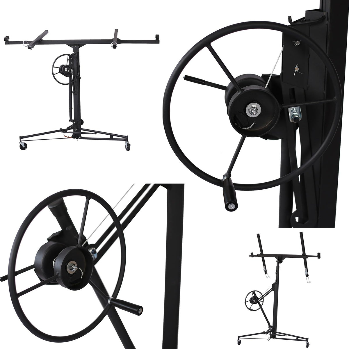 FORRTY Drywall Lift, Drywall Panel Hoist, Rolling Panel Hoist, Jack Lifter Sheetrock Drywall Lift Panel Hoist With Rolling Caster Wheel 16ft Adjustable Telescopic Arm(Color:Yellow)