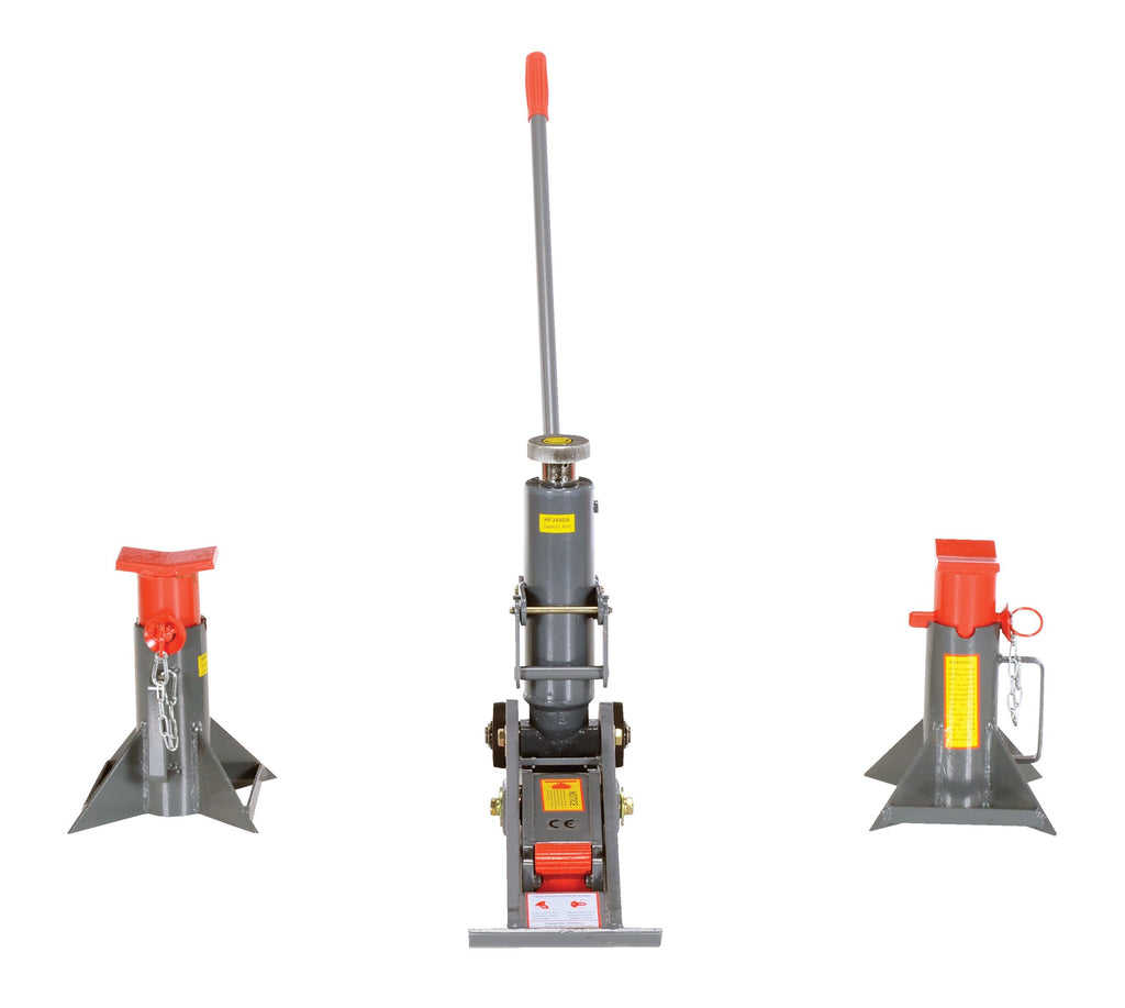 Vestil Fork-J Steel Manual Hydraulic Fork Truck Jack 43-1/4 in. x 7-7/8 in. x 36 in. 8,000 Lb. Capacity Gray
