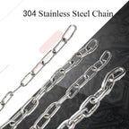 Stainless Steel Link Chain, 304 Stainless Steel Link Proof Coil Chain Heavy Duty Chains for Fence Gate, Garage Doors, Bicycle Security Lock,Diameter 10mm