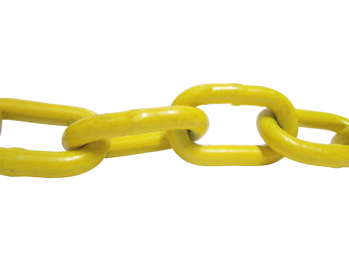 3/16" x 50' Yellow Proof Coil Powder Coated Safety Chain Swing Set | Safety Barrier | Grade 30