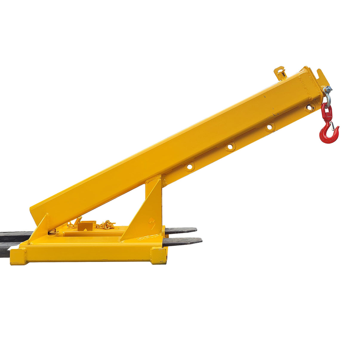 Forklift Mobile Crane, Forklift Extension Attachments Crane, 6600lbs Loading Capacity, with Truss Hoist Jib Boom and Hook, for Towing Handling Equipment, Yellow