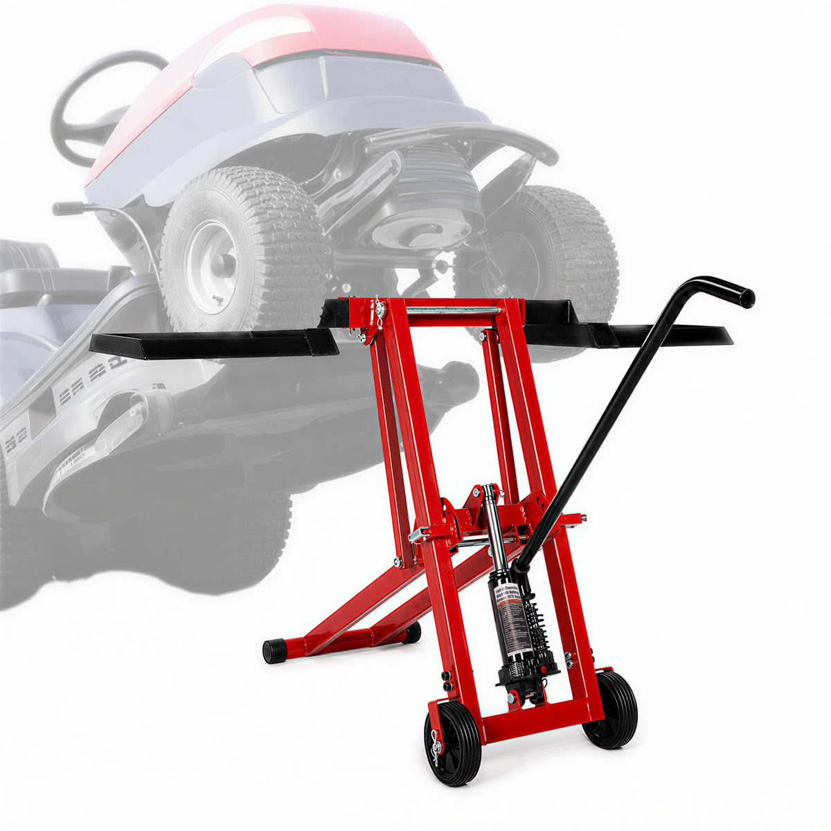 Lawn Mower Jack Lift 500-LB Carbon Steel Manual Crank Adjustable Width Tool