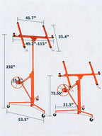 Drywall Lift 16 FT, Heavy-Duty 150 Lbs Drywall Rolling Lifter Panel, Sheetrock Hoist Lift Drywall Jack Lift for Ceiling, Drywall Panel Hoist with 360° Adjustable Telescopic Arm & 3 Lockable Wheels