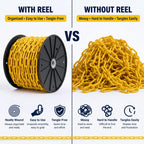 3/16" Yellow Safety Chain on Reel 150FT, Heavy Duty Welded Steel