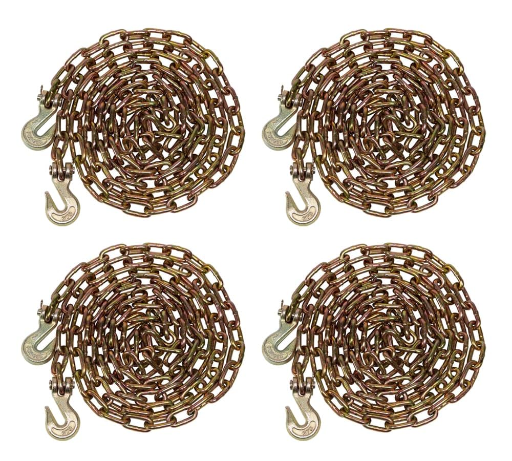 Mytee Products (2 Pack) 3/8" X 25' G70 Chain with Grab Hooks, WLL 6,600 lbs