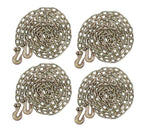 Mytee Products 4 Pack 1/2 Inch x 16 FT Grade 70 Binder Chain with Clevis Grab Hooks - G70 Transport Tow Chain - 11,300 Lbs Working Load Limit