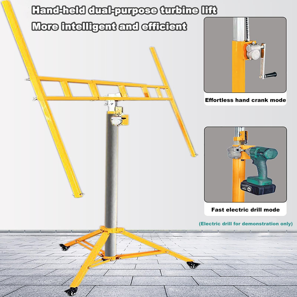 Drywall Lift Panel Hoist, Easy to Operate Stable and Durable Sheetrock Lift Tool Four-in-one Suitable for Construction Sites Residences Hotels and Other Decoration Scenes,3.7m