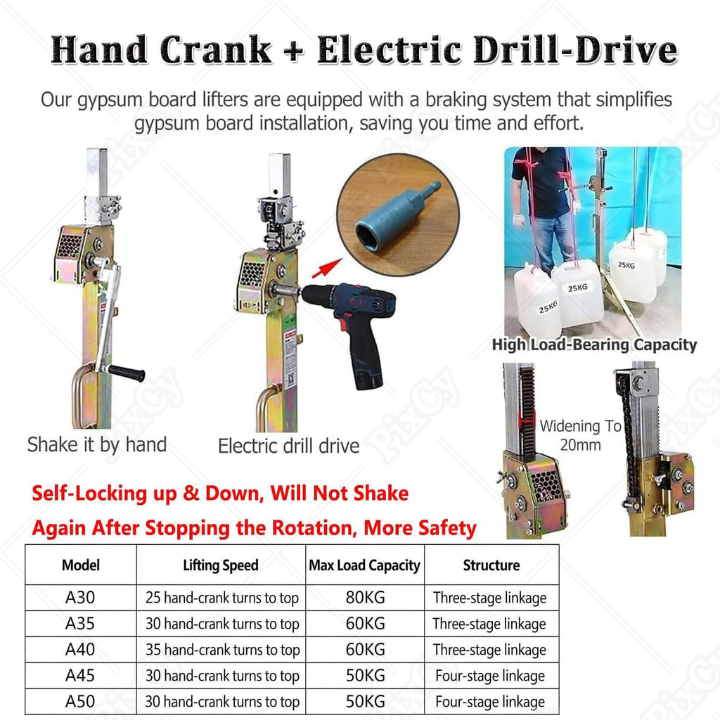 Plasterboard Lifter,Heavy Duty Drywall Panel Hoist,For Ceiling Work 3.5m