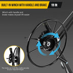 Heavy Duty 11FT Drywall Panel Lift, Telescopic Steel Arm & Locking Wheels