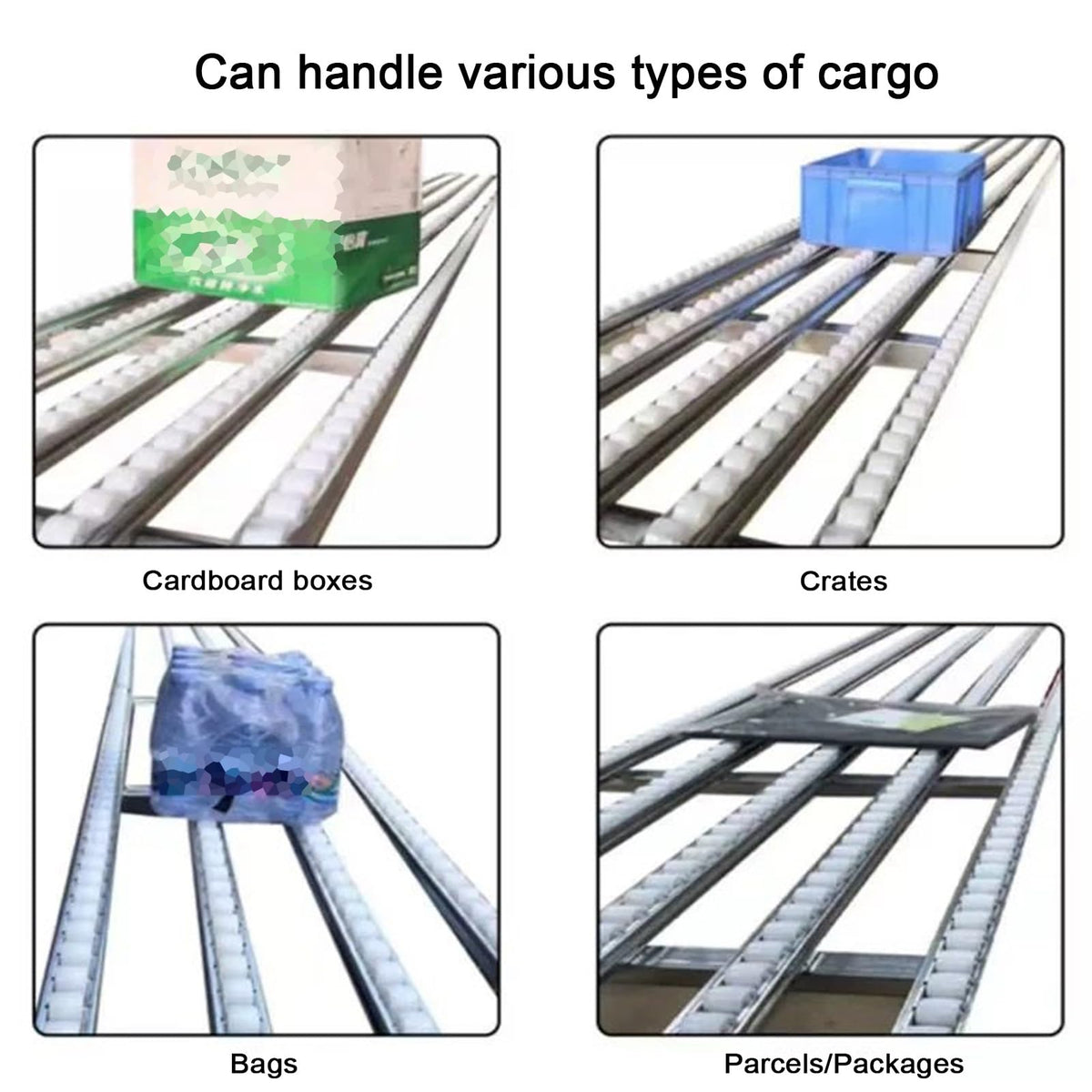 Stainless Steel Unpowered Conveyor Roller with 2 Row Long Wheels, Light-Duty Gravit-y Conveyor Belt Table, Portable Splicable Roller Conveyor Table(100X30CM-7PCS(7M))