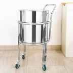 Heavy Duty Barrel Dolly Cart with 360° Swivel Casters, Stainless Steel Drum Caddy, Multi-Size Bucket Roller Base for Wine/Meal Containers, Portable Removable Bucket Mover,Style 1,Siameter 55cm