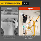 One-Person Drywall Lift Panel Hoist, 150 Lb Heavy-Duty Steel Sheetrock Jack