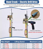 10 11.5 13ft Drywall Panel Hoist with Wheels, Ceiling Sheetrock Lift Drywall Lift, Portable Drywall Jack Construction Tools for Commercial Residential(Max Height 3.0m/9.8ft)