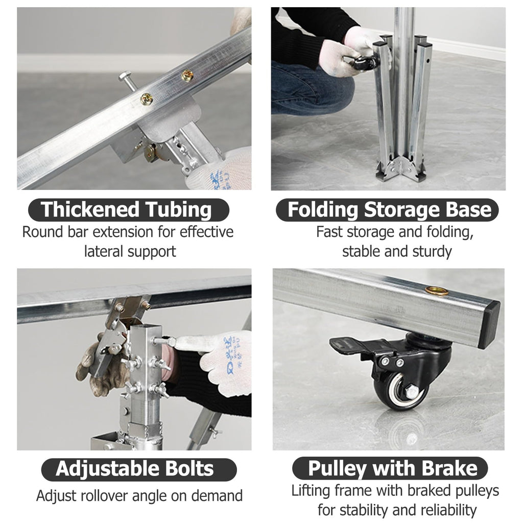 Drywall Lift,3.2mRock Construction Wall Jacks,Person Drywall Panel Hoist, for Walls & Ceiling