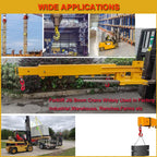 Forklift Jib Boom Crane 6,000 LB Lift Capacity,Attachments Fork Mounted Adjustable Hoist Jib Boom Crane with 2 Hook, Forklift Boom Attachment Towing Handling Equipment