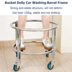 Heavy Duty Barrel Dolly Cart with 360° Swivel Casters, Stainless Steel Drum Caddy, Multi-Size Bucket Roller Base for Wine/Meal Containers, Portable Removable Bucket Mover,Style 1,Siameter 55cm