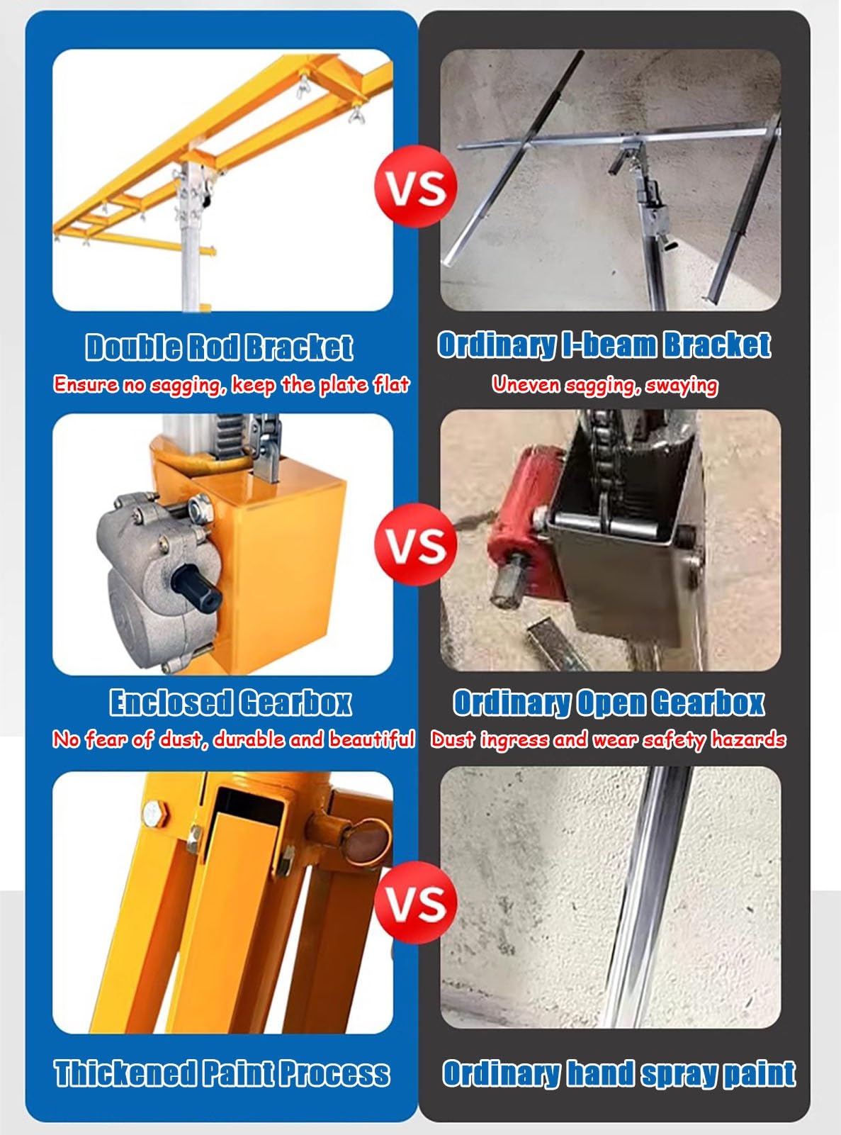 Drywall Lift 12 Ft Board Lifting Assist for Ceiling, Heavy Duty Drywall Panel Hoist Tools with Casters, Portable Plaster Lift Jack Carrier, Sheet Crane Bracket