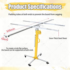 150LBS Sheetrock Jack Lift, Dual-Power System with Safety Self-Lock, 4 Lockable Wheels, Drywall Hoist for Solo Workers Overhead Installation 3.5M