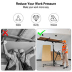 Drywall Lift 11FT – Drywall Lifter Panel Jack, 150LBS Heavy Duty Sheetrock Hoist with 360° Adjustable Telescopic Arm & Wheels (Black)