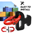 Bundle - 1/2" x 5' G80 Shipping Container Loading Chain with 2 Pack Bridle Hooks & Butterfly Clamps, Heavy Duty Cargo Securing Tie Down for Container Freight