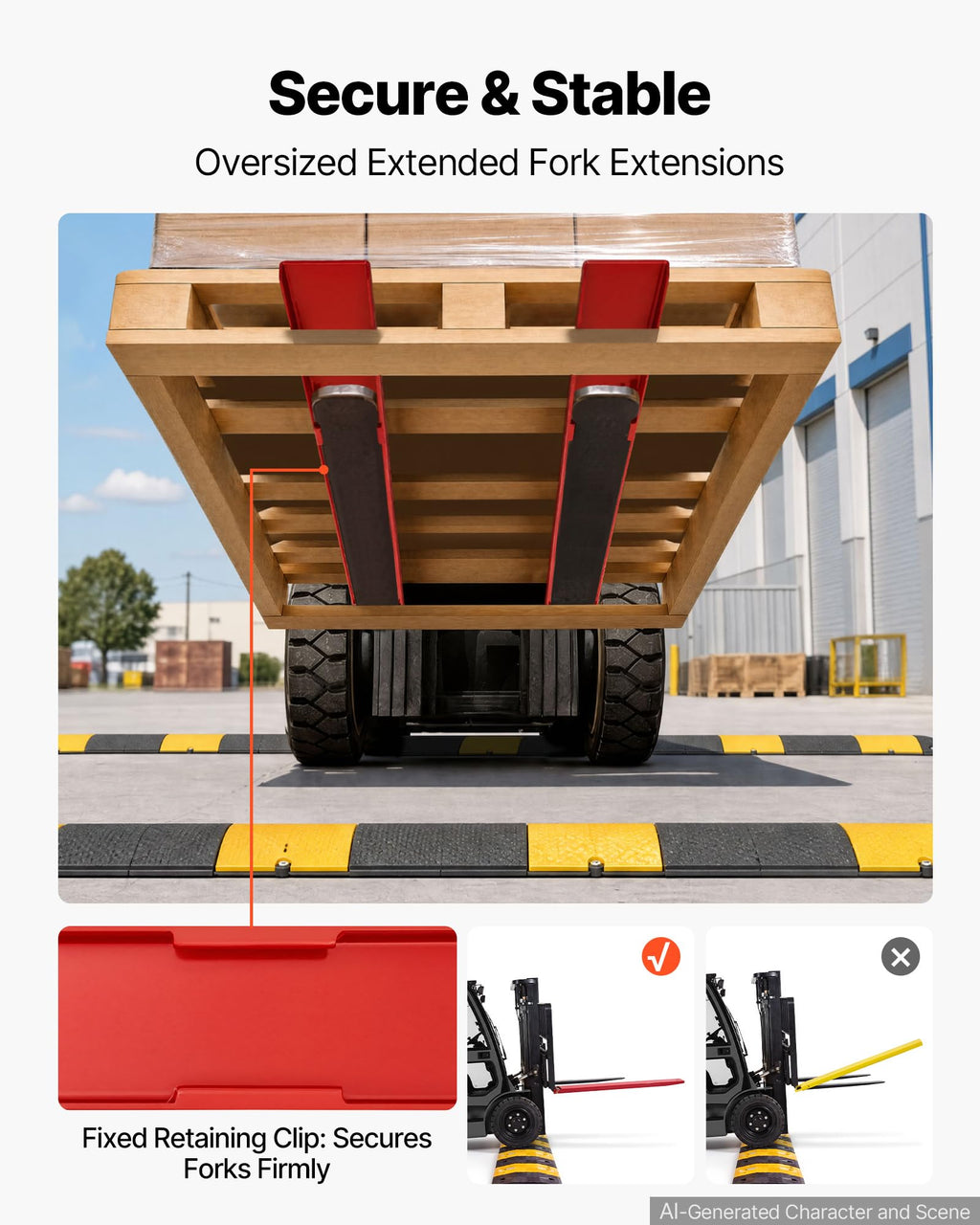 VEVOR Forklift Extensions 84 x 5.5 in, 5500 lbs Load Capacity & Bottom Lock