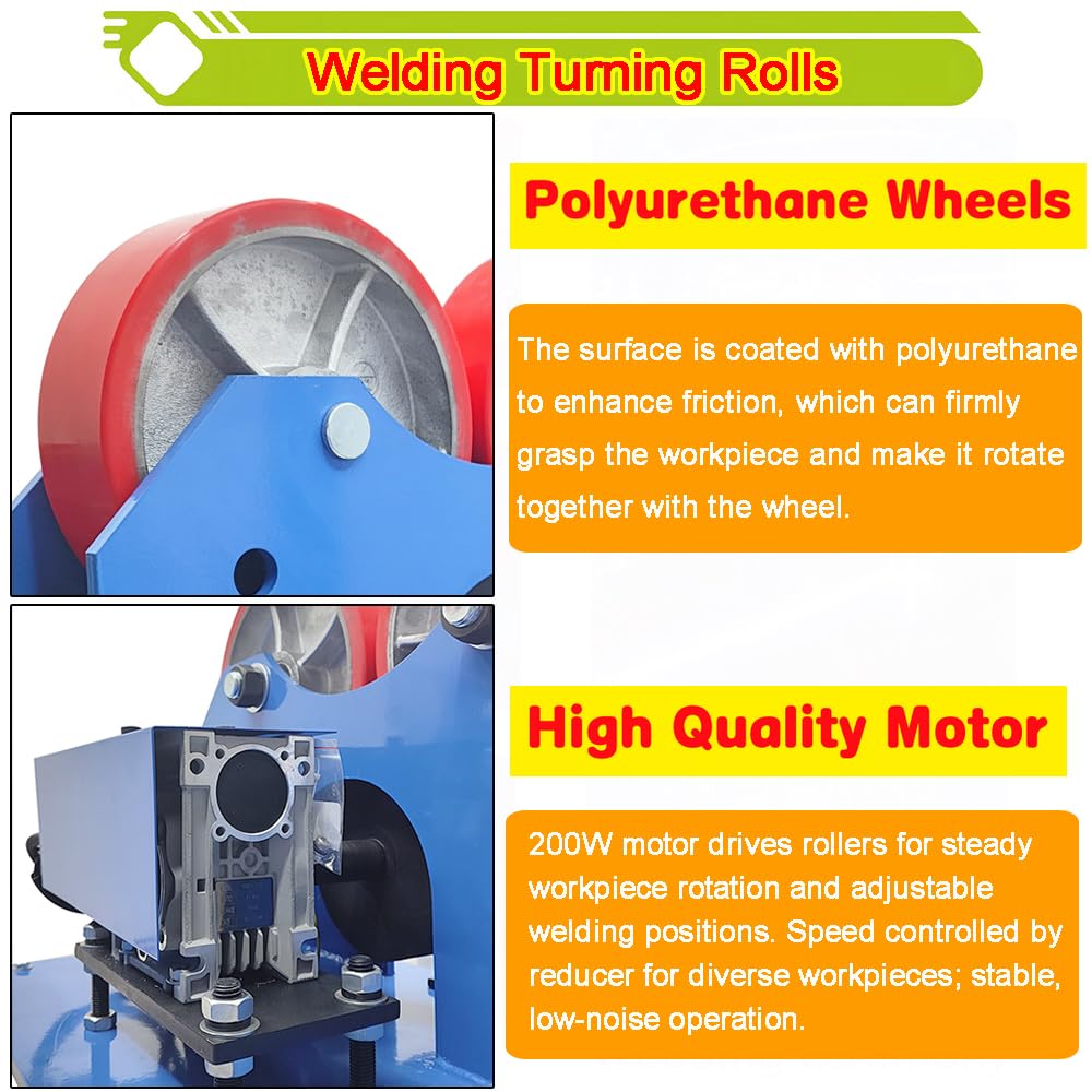 Welding Turning Roller with Sliding Rail and Press Wheel Frame